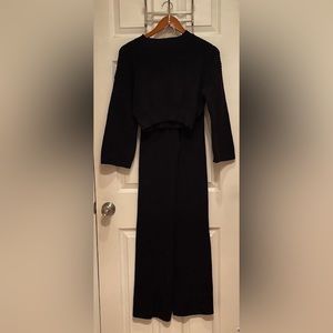 Forever 21 Knit Set | Long Sleeve Cropped Sweater & Long Flowy Pants | Size S